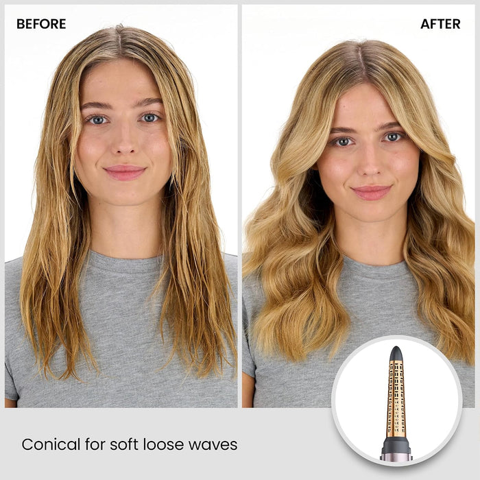 BaByliss Air Styler 1000W - All in One Hair Dryer Brush, Volumiser and Curler, Advanced Ionic Frizz-Control System, 4 Attachments, Copper/Grey, 2136U