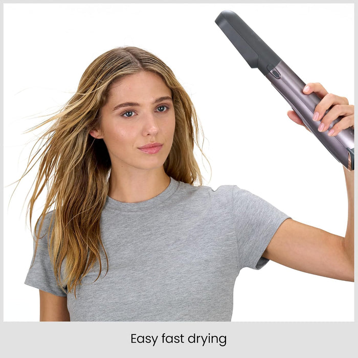 BaByliss Air Styler 1000W - All in One Hair Dryer Brush, Volumiser and Curler, Advanced Ionic Frizz-Control System, 4 Attachments, Copper/Grey, 2136U