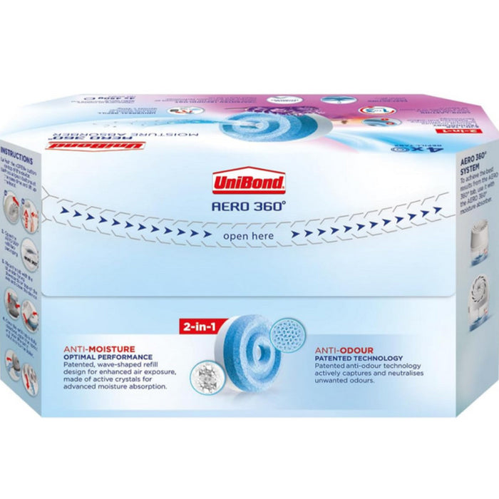 UniBond AERO 360 Moisture Absorber Lavender Refill Tab 4 x 450g