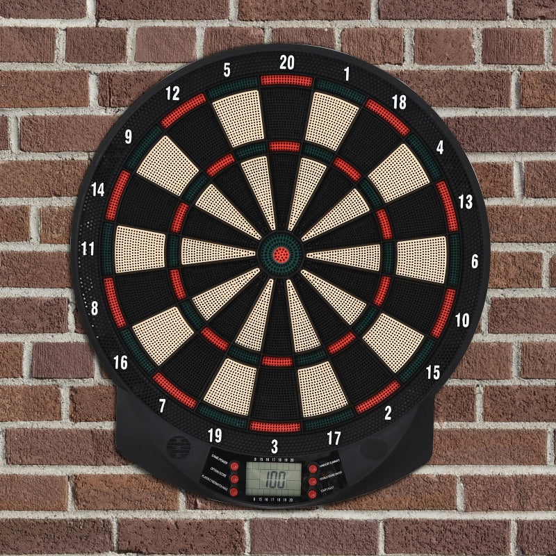 HOMCOM Plastic Electronic Dartboard w/ 6 Darts Black