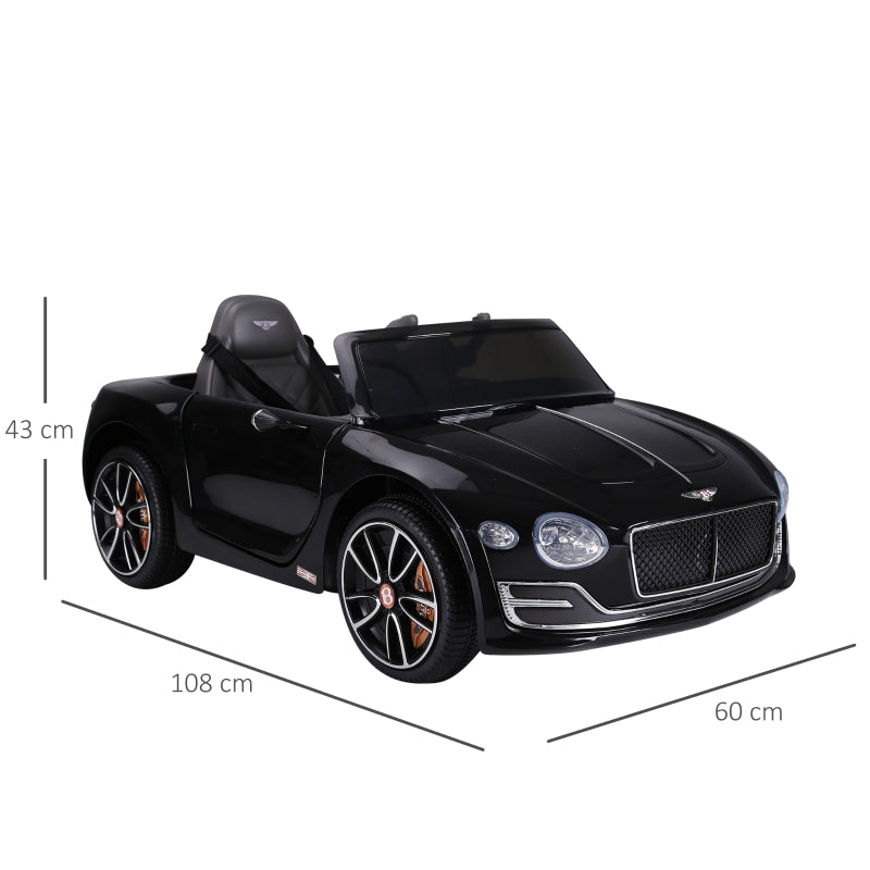 HOMCOM Kids Electric Car 6V Battery PP Licensed Bentley Ride On Toys Black