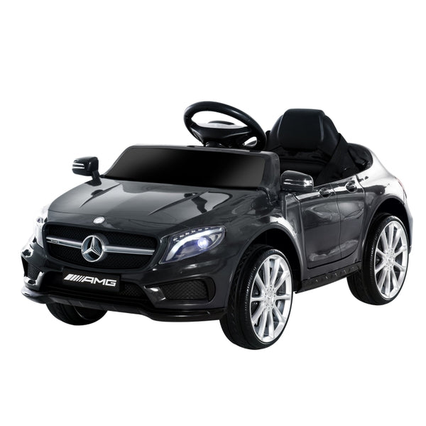 HOMCOM Compatible Kids Children Ride On Car Mercedes Benz GLA Licensed 6V Battery Rechargeable Headlight Music Remote Control  High/Low Speed Toy Black