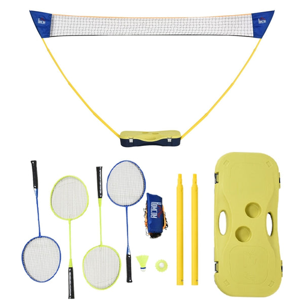 HOMCOM Portable Badminton Net Set for Adults Kids with Foldable Design for Indoor Outdoor, Beach, Backyard