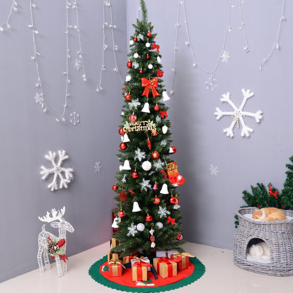 HOMCOM 1.8m Artificial Christmas Pine Tree W/Plastic Stand-Green