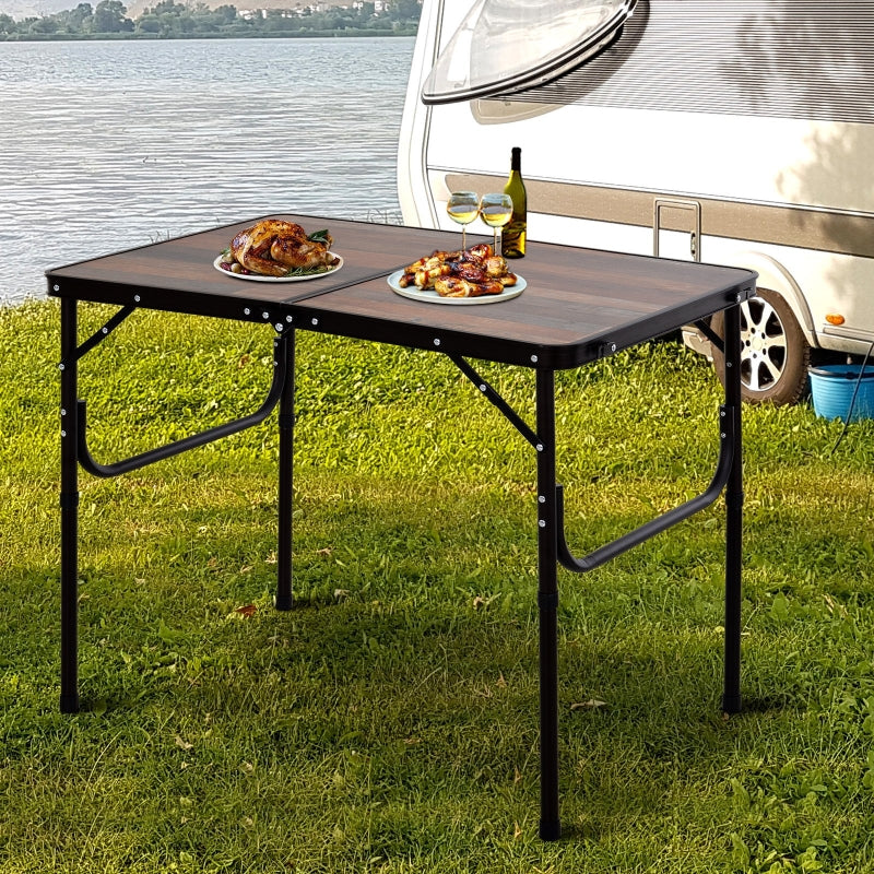 Outsunny 3ft Height Adjustable MDF Folding Camping Table