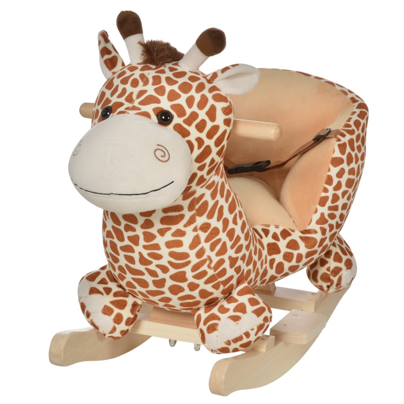 HOMCOM Kids Rocking Horse Toys Giraffe Seat w/ Sound Toddlers Baby Toy-Giraffe