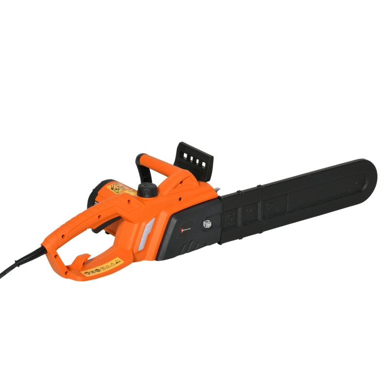 DURHAND Aluminum Electric Chainsaw Garden Tools Double Brake Cover Case Blade Corded,2000 W, 40 cm-Orange