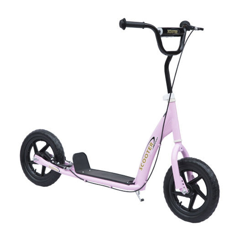 HOMCOM Teen Push Scooter Kids Children Stunt Scooter Bike Bicycle Ride On 12" EVA Tyres, Pink