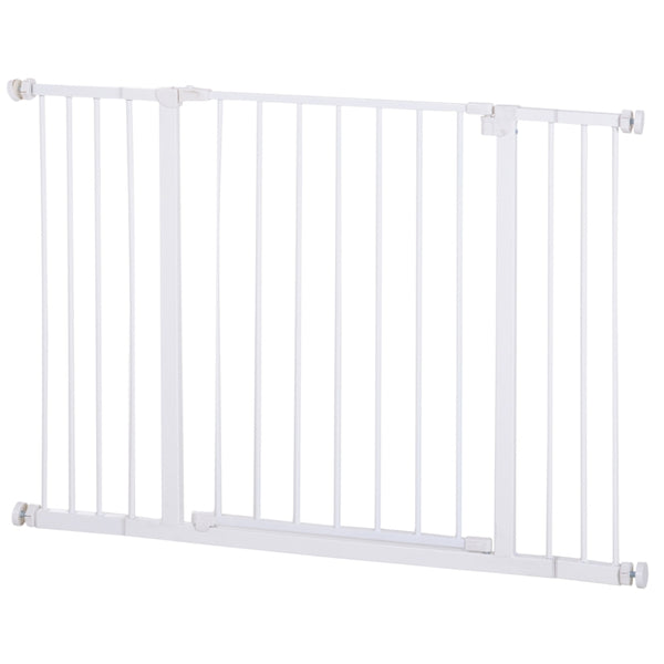 PawHut Pressure Fitted Pet Dog Safety Gate Metal Fence Extending 72-107cm Wide