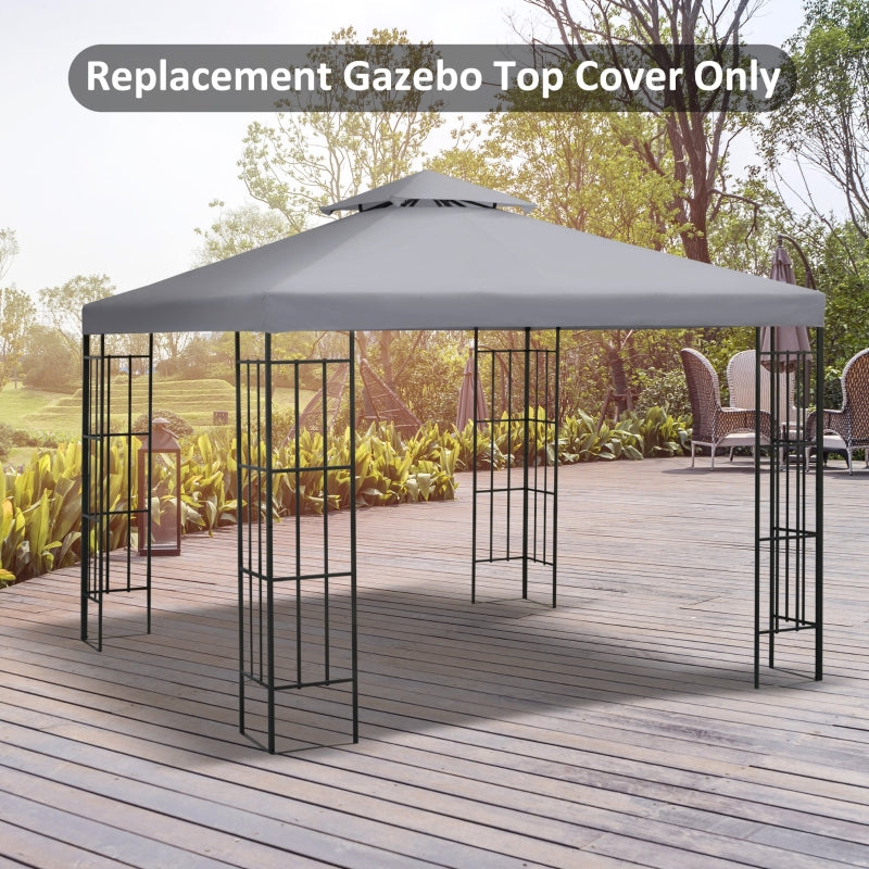 Outsunny 3 x 3(m) Gazebo Canopy Roof Top Replacement Cover Spare Part Light Grey (TOP ONLY)