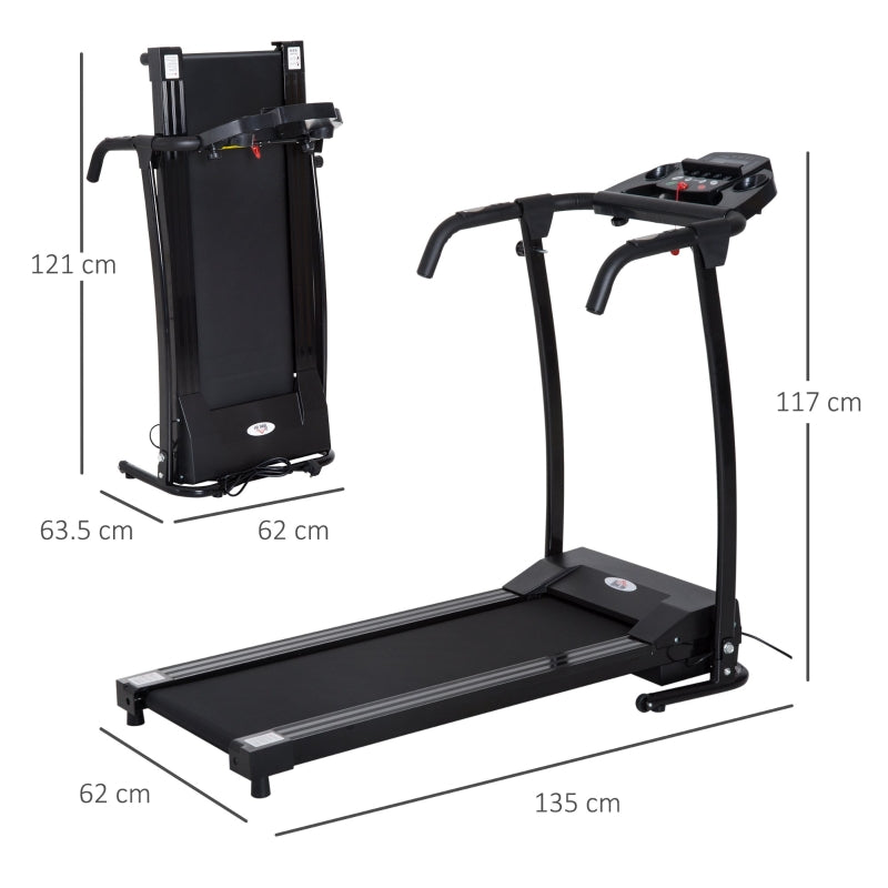 HOMCOM 1-10Km/h Folding Treadmill Machine Electric Motorised Running Machine Home Fitness Gym Indoor Use