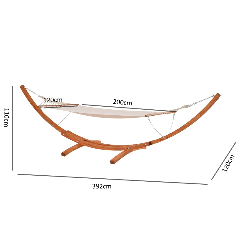 Outsunny Wooden Double Hammock Bed-White