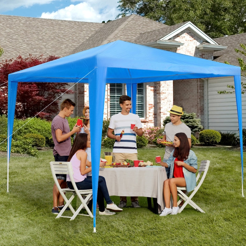 Outsunny 2.7m x 2.7m Garden Gazebo Marquee Party Tent Wedding Canopy Outdoor(Blue)