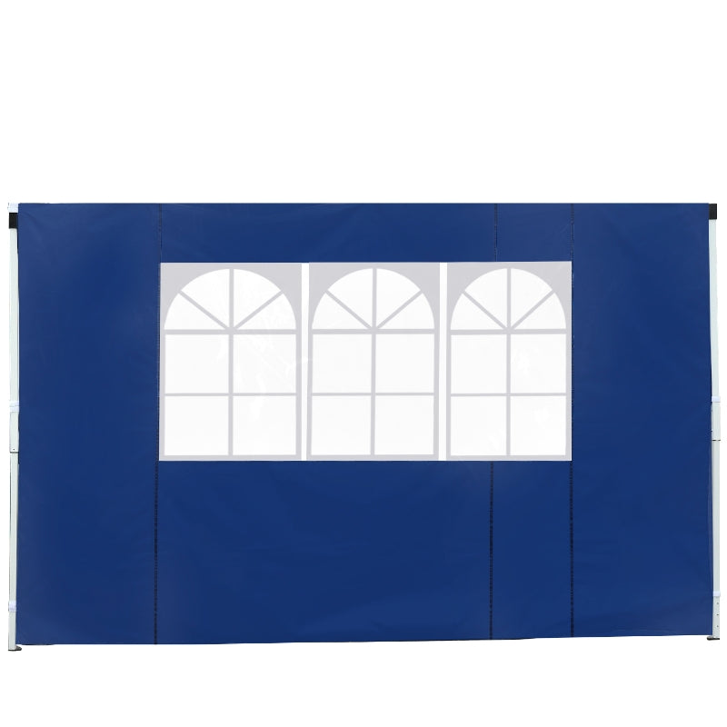 Outsunny 3m Gazebo Exchangeable Side Panel Panels W/ Window-Blue