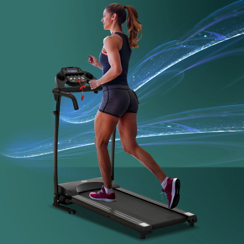 HOMCOM 1-10Km/h Folding Treadmill Machine Electric Motorised Running Machine Home Fitness Gym Indoor Use