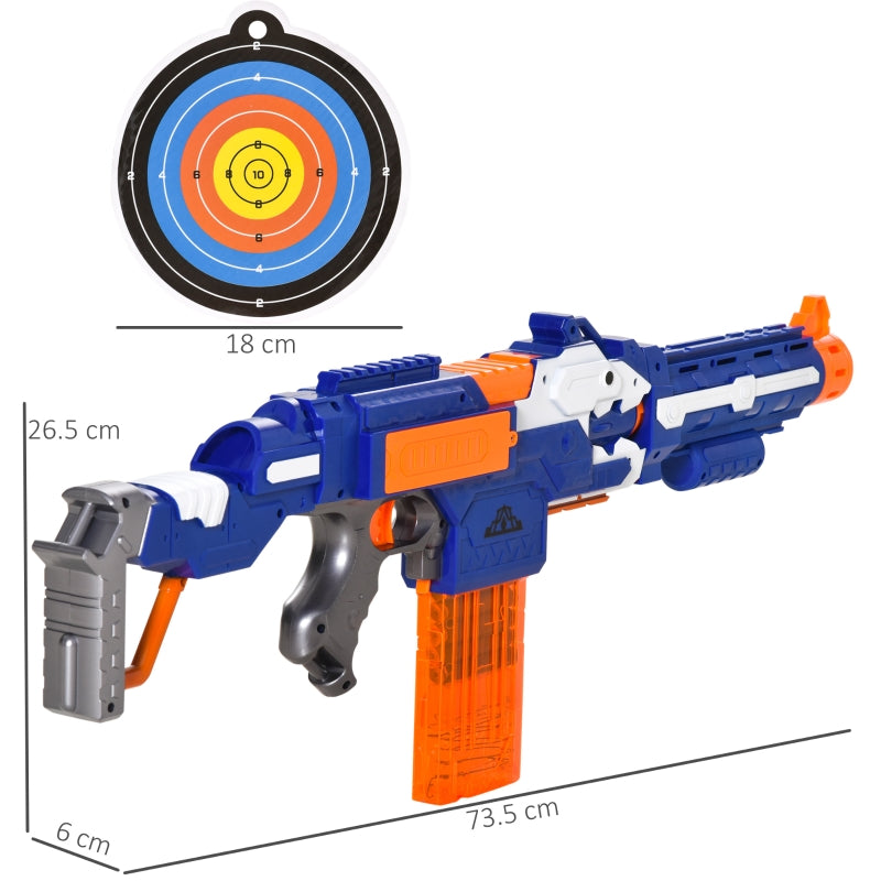 HOMCOM Toy Guns Automaitc Foam Blaster Gun with 20 Soft EVA Refill Darts Continuous Shooting Target Board for 8-12 years old