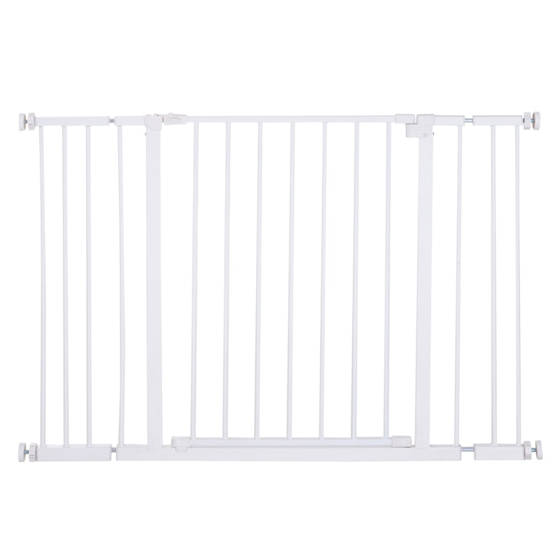 PawHut Pressure Fitted Pet Dog Safety Gate Metal Fence Extending 72-107cm Wide