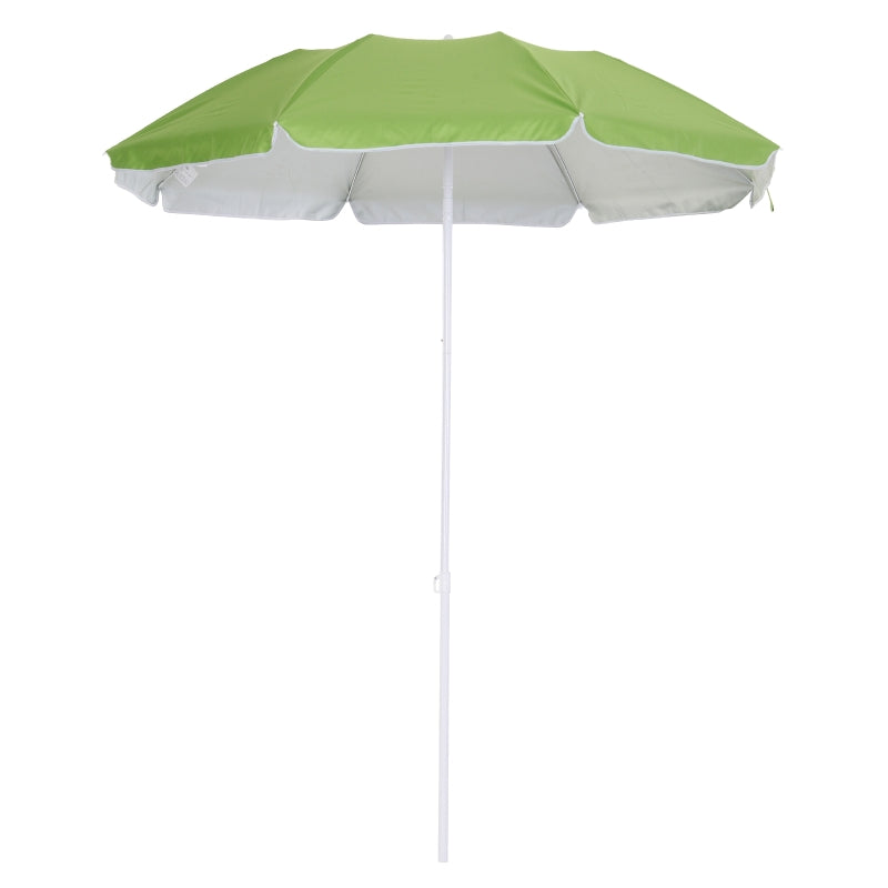 Outsunny 1.7m x 2m Tilted Steel Frame Beach Parasol Green