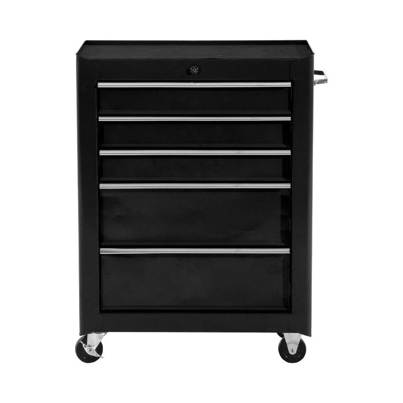 Rolling Tool Storage Cabinet 5-Drawer Tool Chest Black Steel by HOMCOM