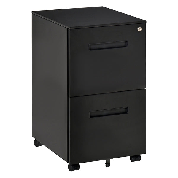 Vinsetto Mobile File Cabinet Vertical Home Office Organizer Filing Furniture with Adjustable Partition for A4 Letter Size, Lockable, Black