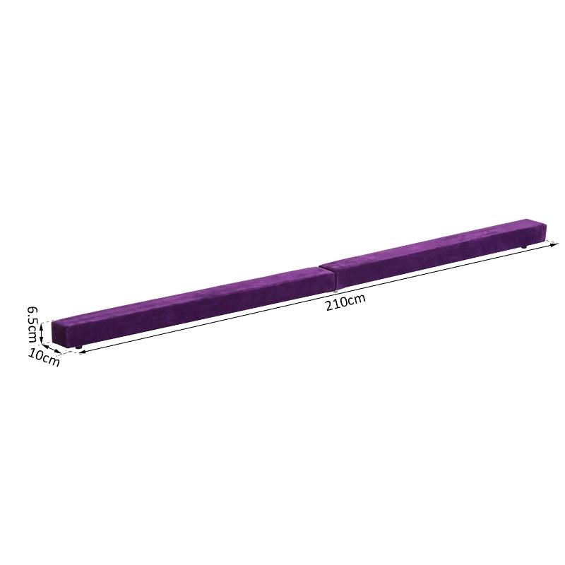 HOMCOM Balance Beam Trainer, 2.4 m-Purple