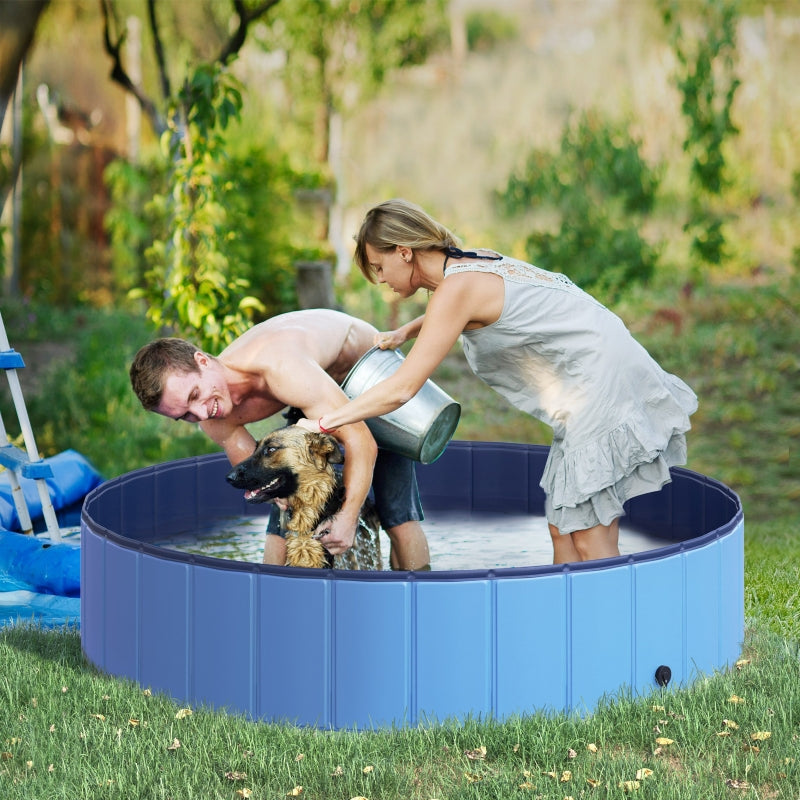 Pawhut Φ140 x 30H cm Pet Swimming Pool-Blue