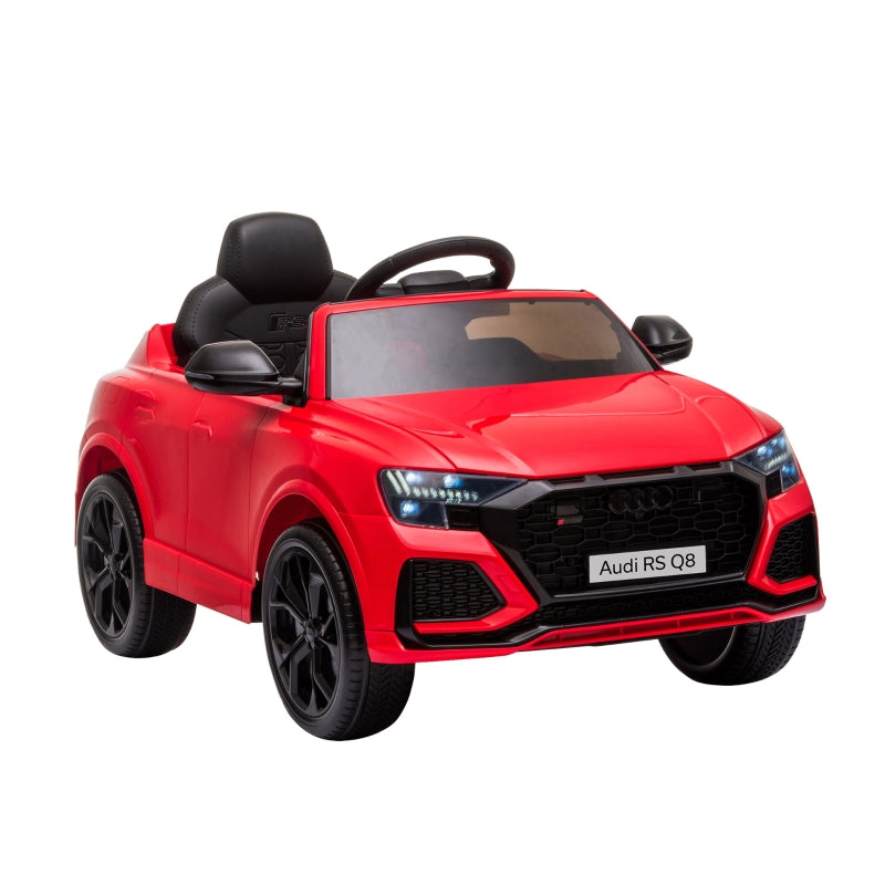 HOMCOM Compatible 6V Battery-powered Kids Electric Ride On Car Audi RS Q8 Toy with Parental Remote Control Music Lights USB MP3 Bluetooth Red