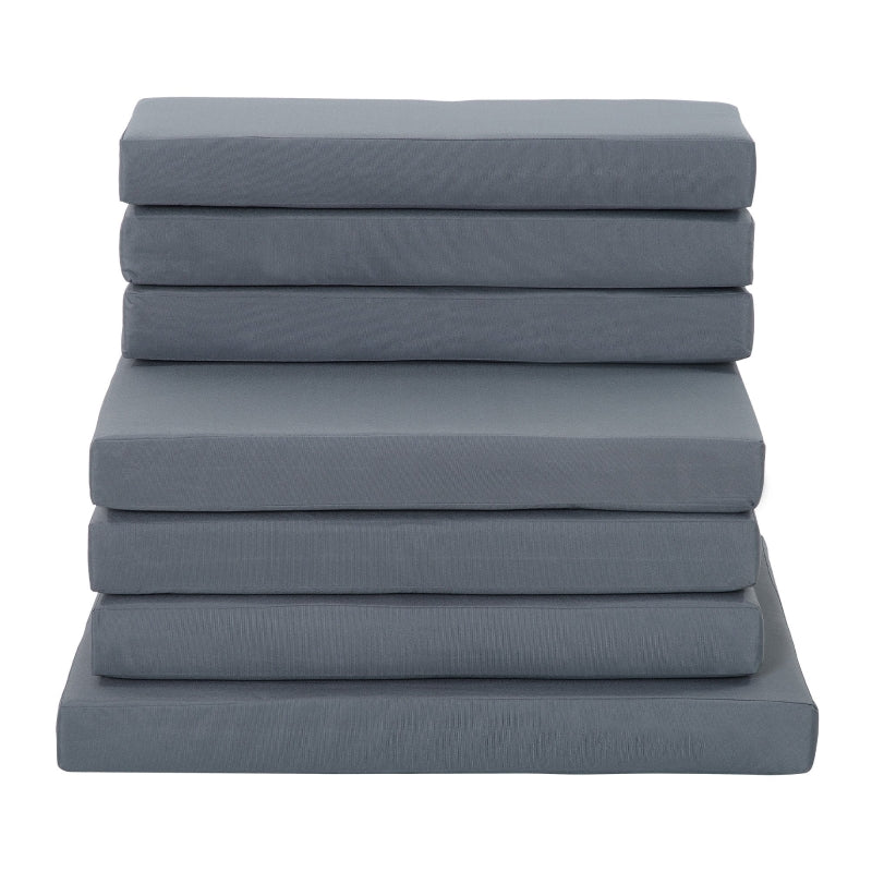 Outsunny Outdoor Cushion Pad Set for Rattan Furniture, 7 Piece Garden Furniture Cushions, Patio Conversation Set Cushions, Lightweight, Grey