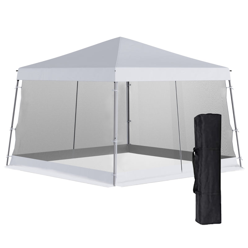 Outsunny 3.6m x 3.6m Pop Up Steel Frame Garden Gazebo White