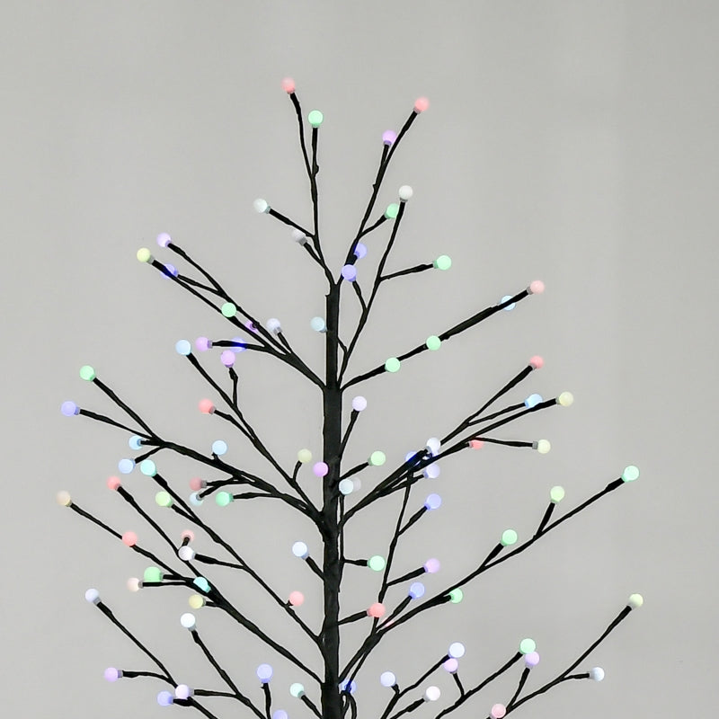 HOMCOM 6ft Artificial Tree Light with 180 Colour LED Light for Home Party, Indoor and Covered Outdoor Use