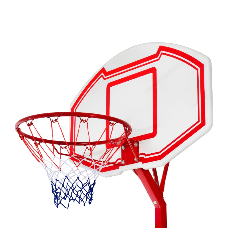 HOMCOM Steel Basketball Stand Height Adjustable Hoop Backboard Red