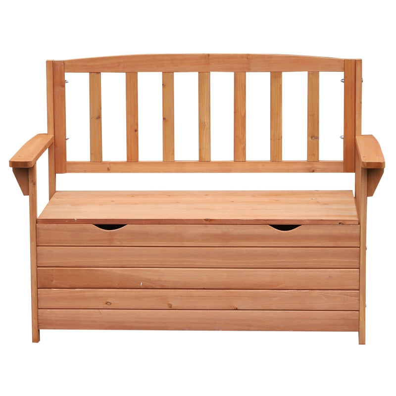 Outsunny Outdoor Garden Storage Bench Patio Box All Weather Deck Fir Wood Solid Seating