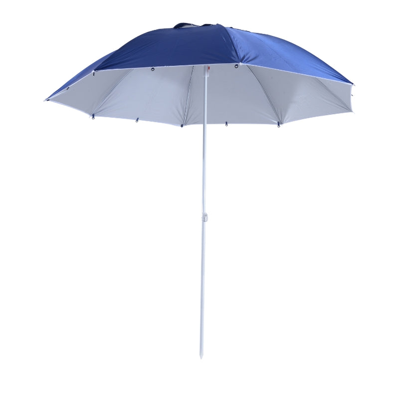 Outsunny 2m Beach Sport Umbrella Parasol-Coated Blue Polyester/Steel