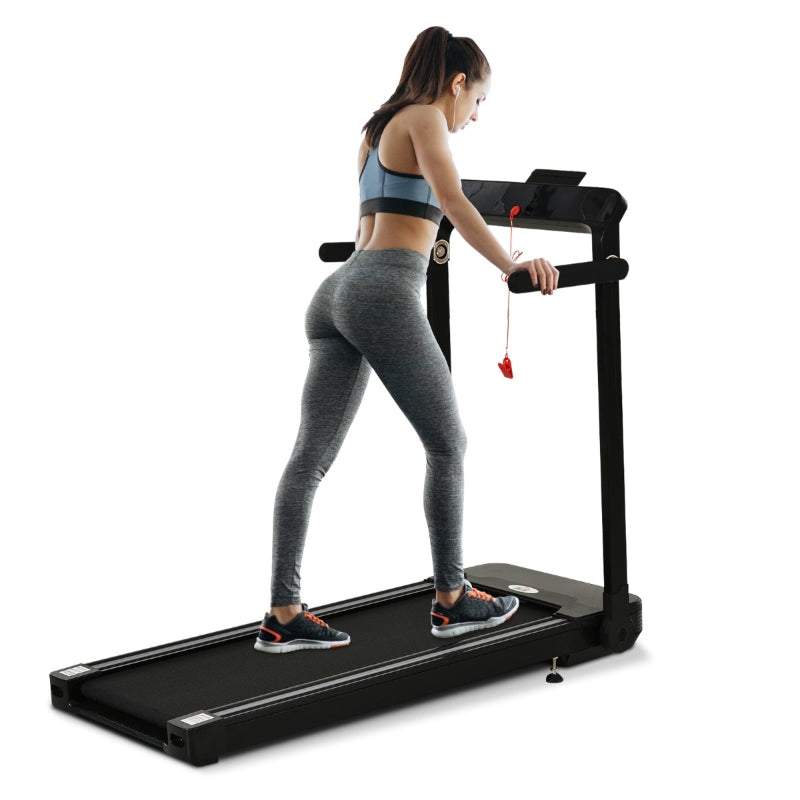 HOMCOM 600W Foldable Steel Motorised Treadmill Black