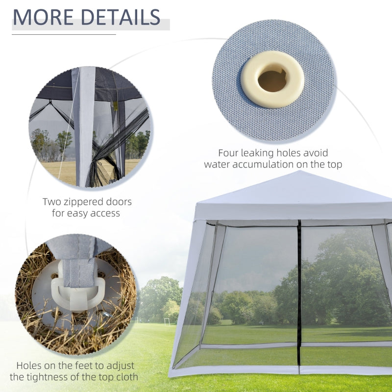 Outsunny 3 x 3 meter Outdoor Garden Gazebo Canopy Tent Sun Shade Event Shelter with Mesh Screen Side Walls Grey