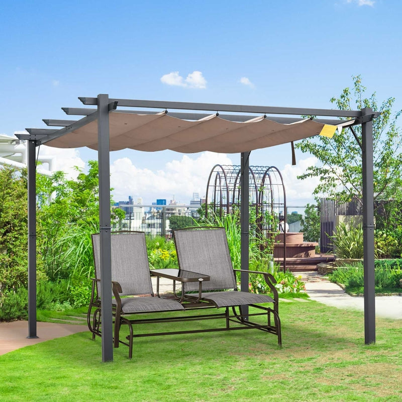 Outsunny 3 X 3 Meter Aluminium Pergola Canopy Gazebo Awning Outdoor Garden Sun Shade Shelter Marquee Party BBQ