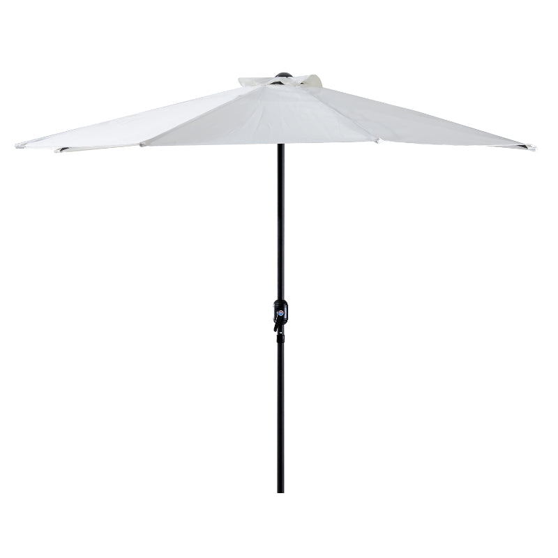 Outsunny 2.7m Balcony Half Parasol 5 Steel Ribs Construction Garden Outdoor Umbrella Cream White