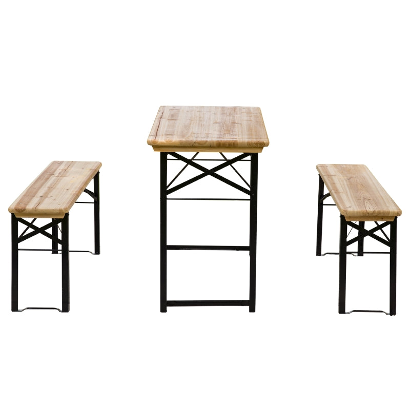 Outsunny Picnic Wooden Table and Bench Set