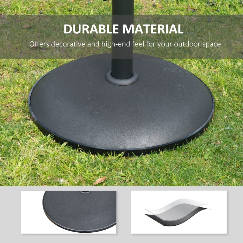 Outsunny 25kgs Round Umbrella Base Concrete Parasol Weight Stand Patio Outdoor Black Dia 50cm