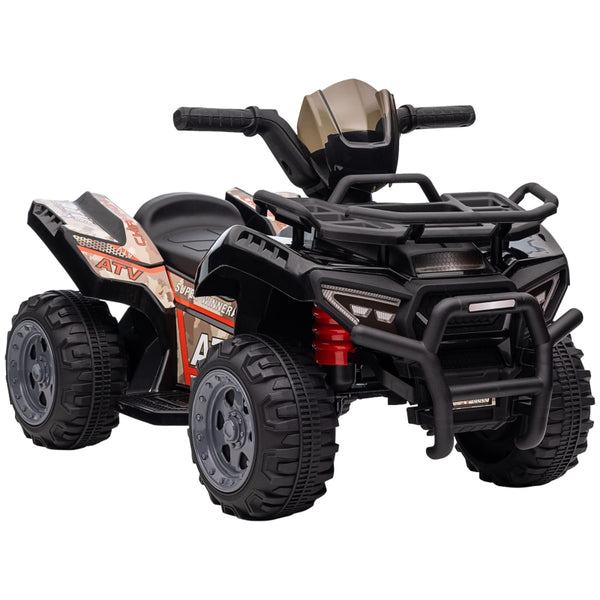 HOMCOM Kids Ride-on Four Wheeler ATV Car with Real Working Headlights, 6V Battery Powered Motorcycle for 18-36 Months, Black