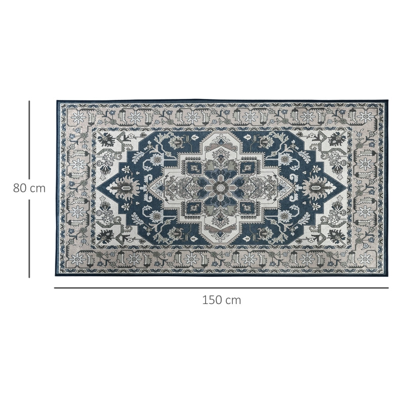 HOMCOM Vintage Persian Rugs, Boho Bohemian Area Rugs Large Carpet for Living Room, Bedroom, Dining Room, 80x150 cm, Grey