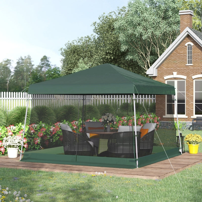 Outsunny 3.6m x 3.6m Pop Up Steel Frame Garden Gazebo Green