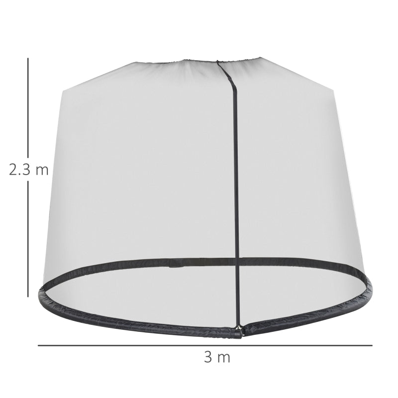 Outsunny 2.3m Umbrella Table Screen Outdoor Patio Cover Mosquito Insect Net Zipped Door