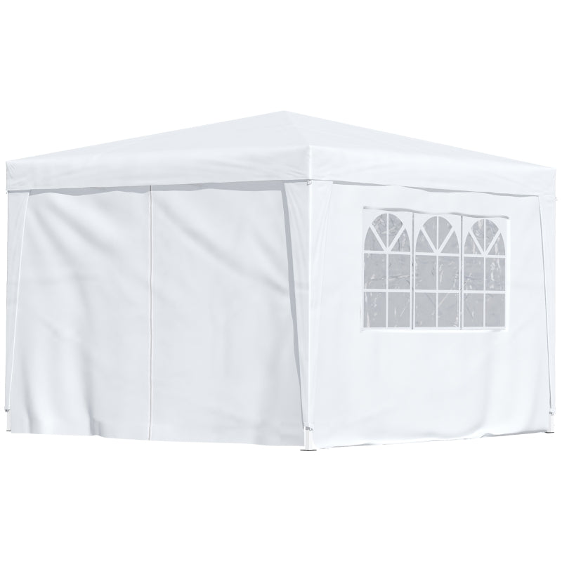 Outsunny 3mx3m Pop Up Gazebo Party Tent Canopy Marquee Waterp Resistant Free Storage Bag White