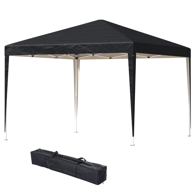 Outsunny 3 x 3 meter Garden Heavy Duty Pop Up Gazebo Marquee Party Tent Folding Wedding Canopy Black UV Protection