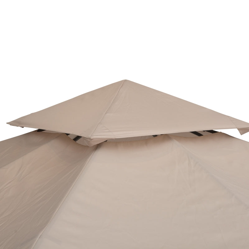 Outsunny 3 x 3(m) Canopy Top Cover for Double Tier Gazebo, Gazebo Replacement Pavilion Roof, Deep Beige (TOP ONLY)