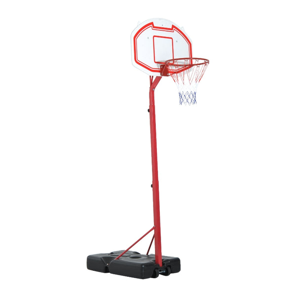 HOMCOM Steel Basketball Stand Height Adjustable Hoop Backboard Red