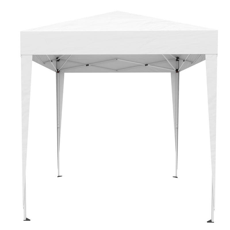 Outsunny 2 x2m Pop Up Gazebo Canopy Party Tent Wedding Awning W/ free Carrying Case White + Removable 2 Walls 2 Windows-White