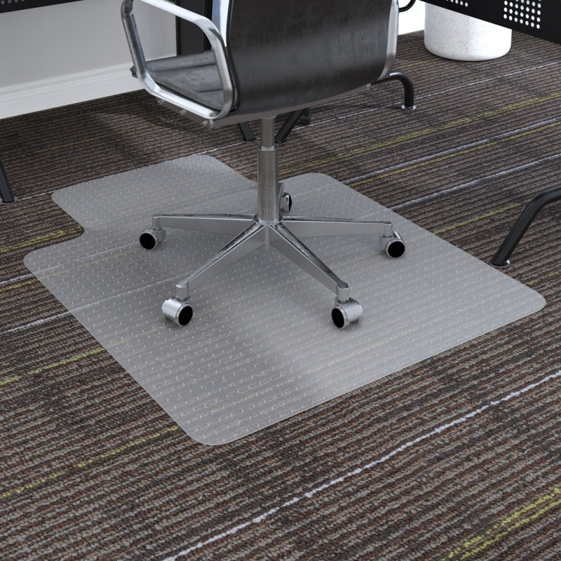 HOMCOM Office Carpet Protector Chair Mat Clear Spike Non Slip Chairmat Frosted Lipped