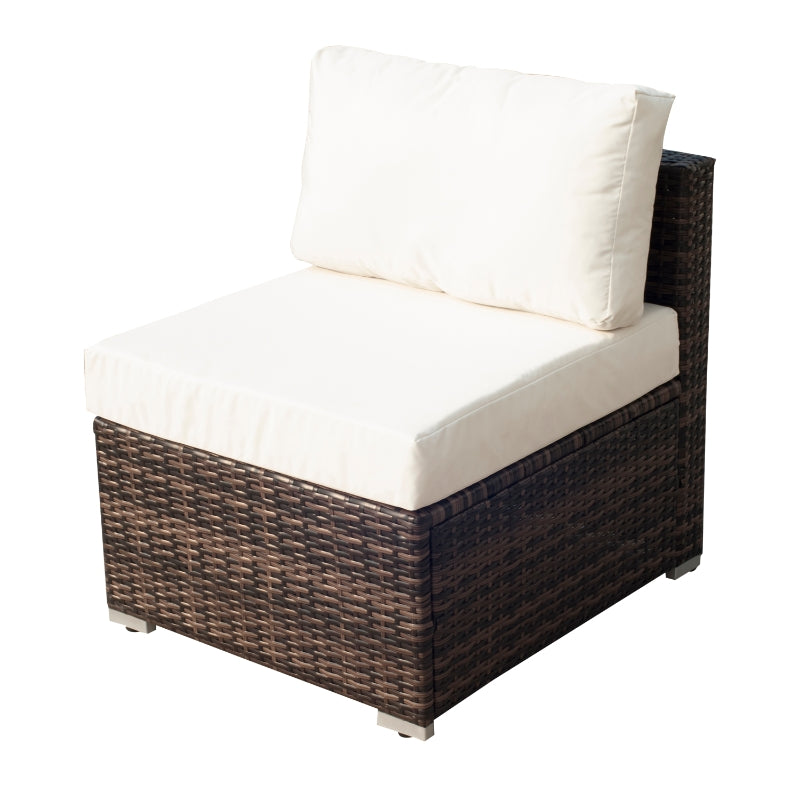 Outsunny 5-Seater Rattan Furniture Set- Brown/Milk White